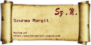 Szurma Margit névjegykártya